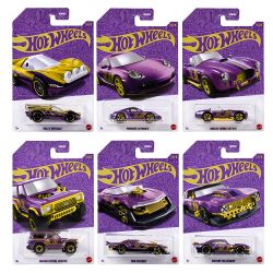 HOT WHEELS - VÉHICULE ANNIVERSAIRE MAUVE ET JAUNE 1:64 ASST